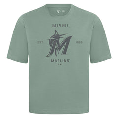 Miami Marlins Levelwear Crossway Oversized Luxe Signature Knit T-Shirt - Green