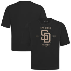 San Diego Padres Levelwear Crossway Oversized Luxe Signature Knit T-Shirt - Black