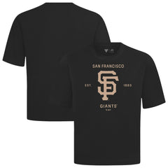San Francisco Giants Levelwear Crossway Oversized Luxe Signature Knit T-Shirt - Black