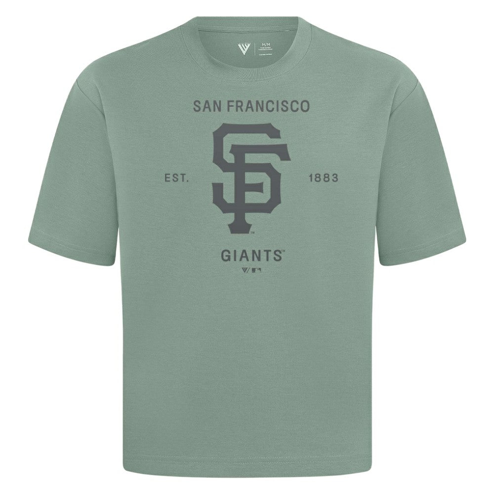 San Francisco Giants Levelwear Crossway Oversized Luxe Signature Knit T-Shirt - Green