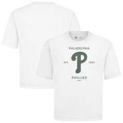 Philadelphia Phillies Levelwear Crossway Oversized Luxe Signature Knit T-Shirt - White