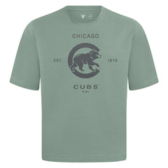 Chicago Cubs Levelwear Crossway Oversized Luxe Signature Knit T-Shirt - Green