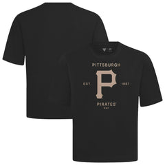 Pittsburgh Pirates Levelwear Crossway Oversized Luxe Signature Knit T-Shirt - Black