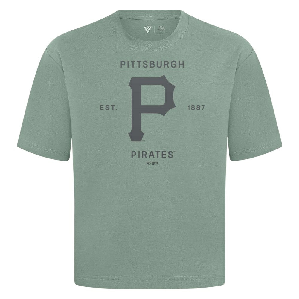 Pittsburgh Pirates Levelwear Crossway Oversized Luxe Signature Knit T-Shirt - Green