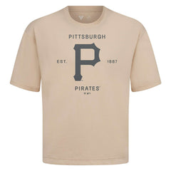 Pittsburgh Pirates Levelwear Crossway Oversized Luxe Signature Knit T-Shirt - Khaki