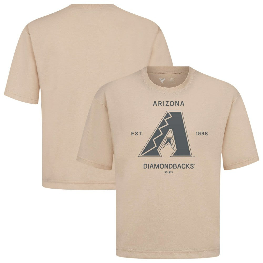 Arizona Diamondbacks Levelwear Crossway Oversized Luxe Signature Knit T-Shirt - Khaki
