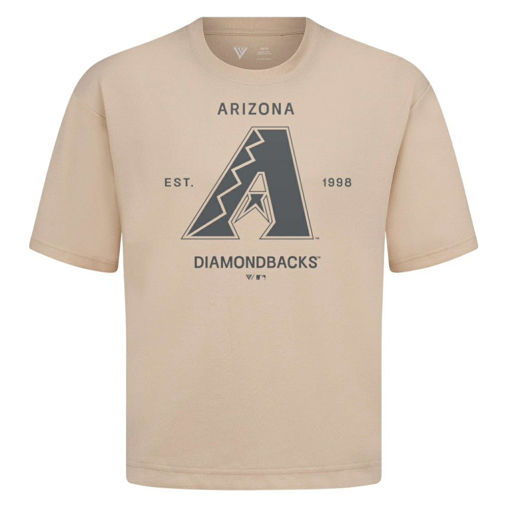Arizona Diamondbacks Levelwear Crossway Oversized Luxe Signature Knit T-Shirt - Khaki