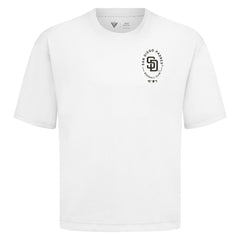 San Diego Padres Levelwear Signet Oversized Luxe Signature Knit T-Shirt - White