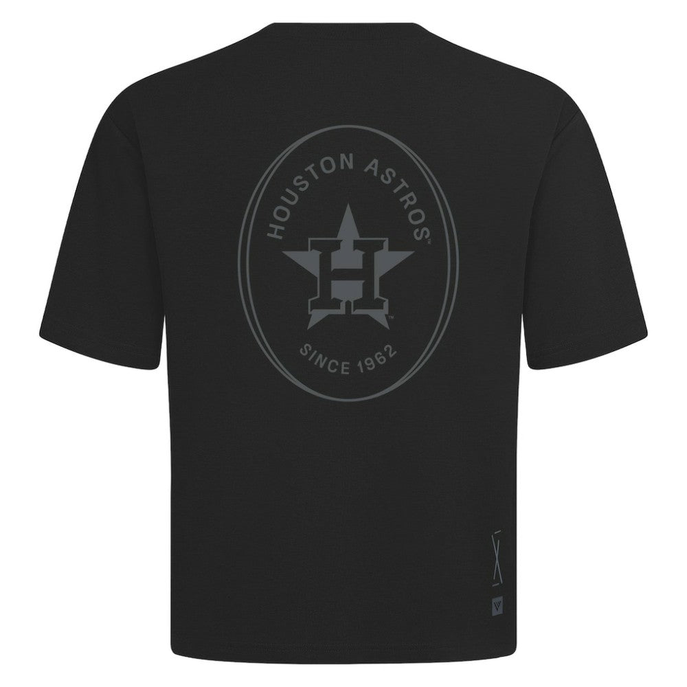 Houston Astros Levelwear Signet Oversized Luxe Signature Knit T-Shirt - Black