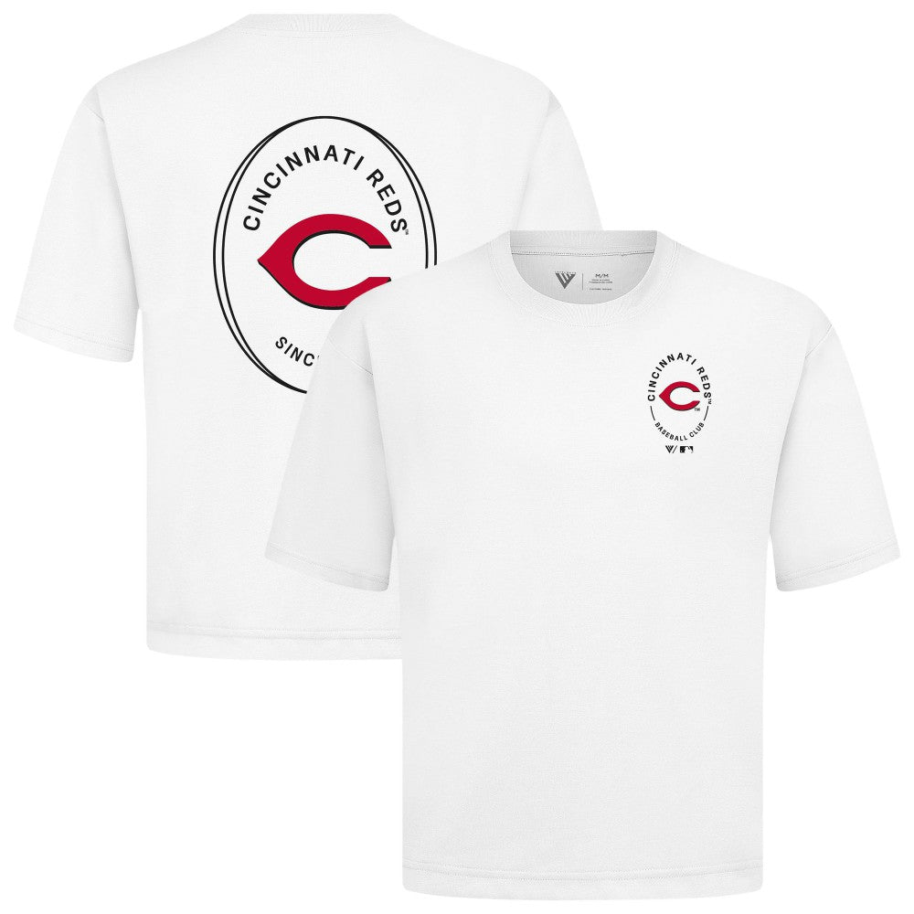 Cincinnati Reds Levelwear Signet Oversized Luxe Signature Knit T-Shirt - White