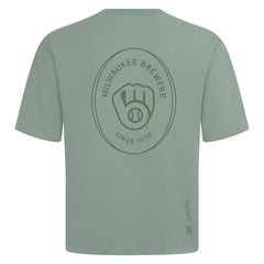 Milwaukee Brewers Levelwear Signet Oversized Luxe Signature Knit T-Shirt - Green