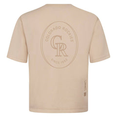 Colorado Rockies Levelwear Signet Oversized Luxe Signature Knit T-Shirt - Khaki