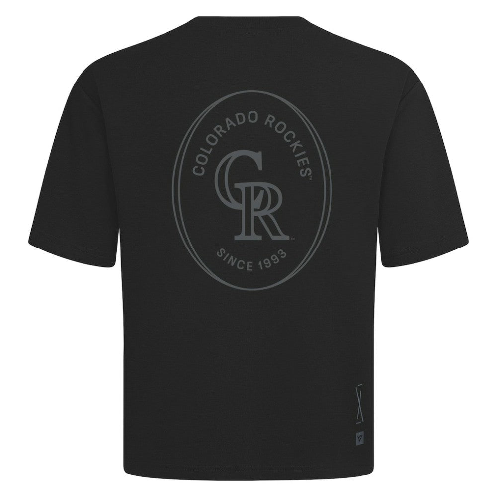 Colorado Rockies Levelwear Signet Oversized Luxe Signature Knit T-Shirt - Black