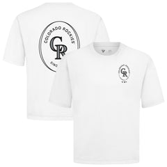 Colorado Rockies Levelwear Signet Oversized Luxe Signature Knit T-Shirt - White