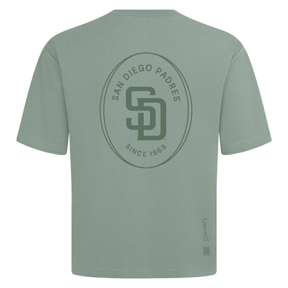 San Diego Padres Levelwear Signet Oversized Luxe Signature Knit T-Shirt - Green