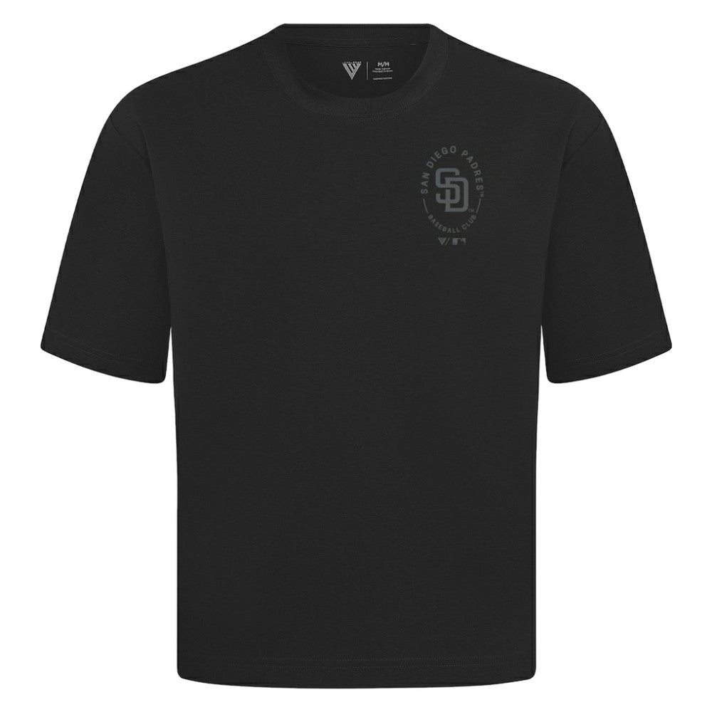 San Diego Padres Levelwear Signet Oversized Luxe Signature Knit T-Shirt - Black