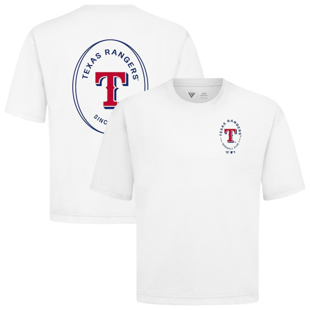 Texas Rangers Levelwear Signet Oversized Luxe Signature Knit T-Shirt - White