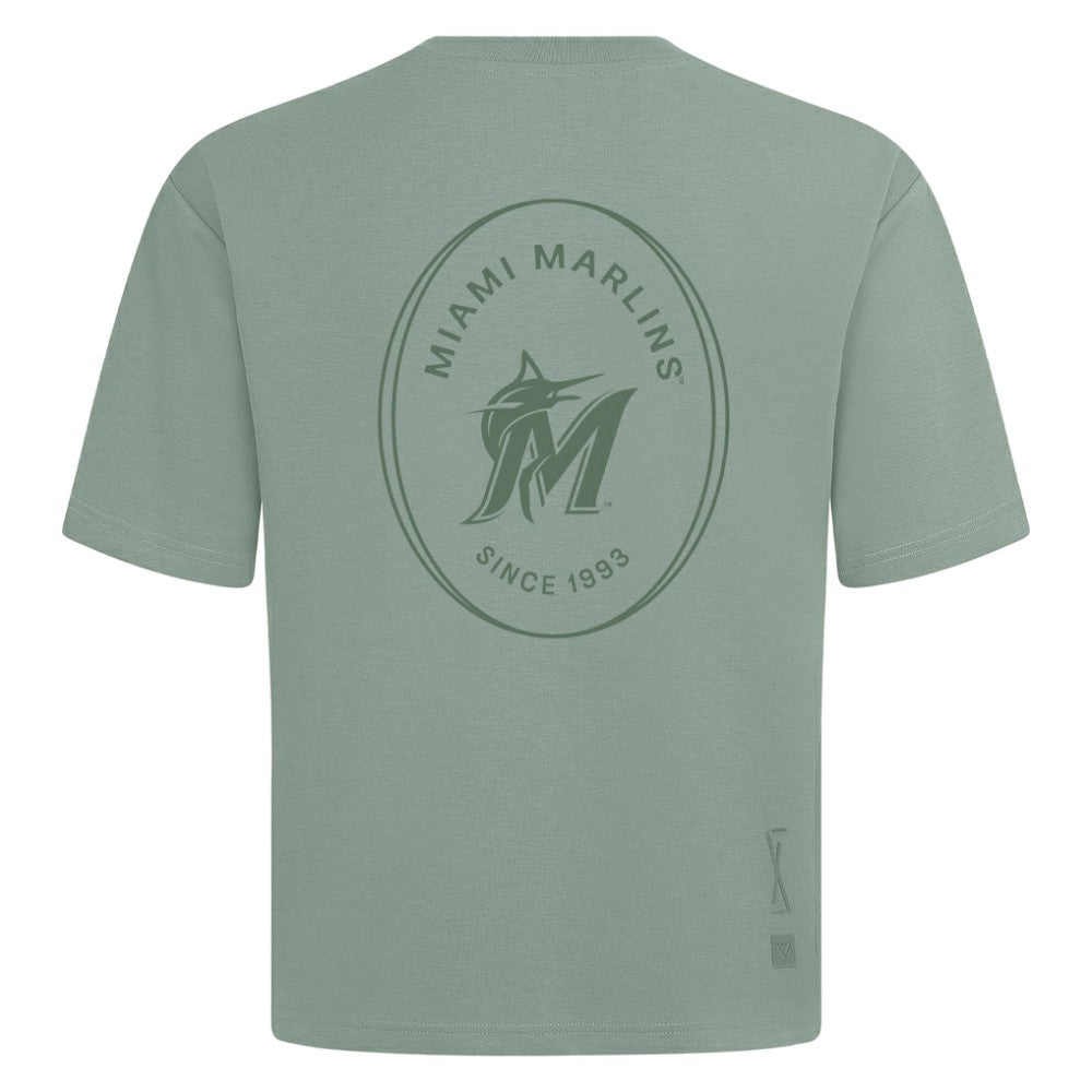 Miami Marlins Levelwear Signet Oversized Luxe Signature Knit T-Shirt - Green