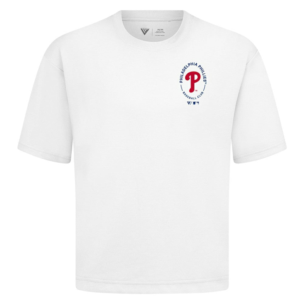Philadelphia Phillies Levelwear Signet Oversized Luxe Signature Knit T-Shirt - White