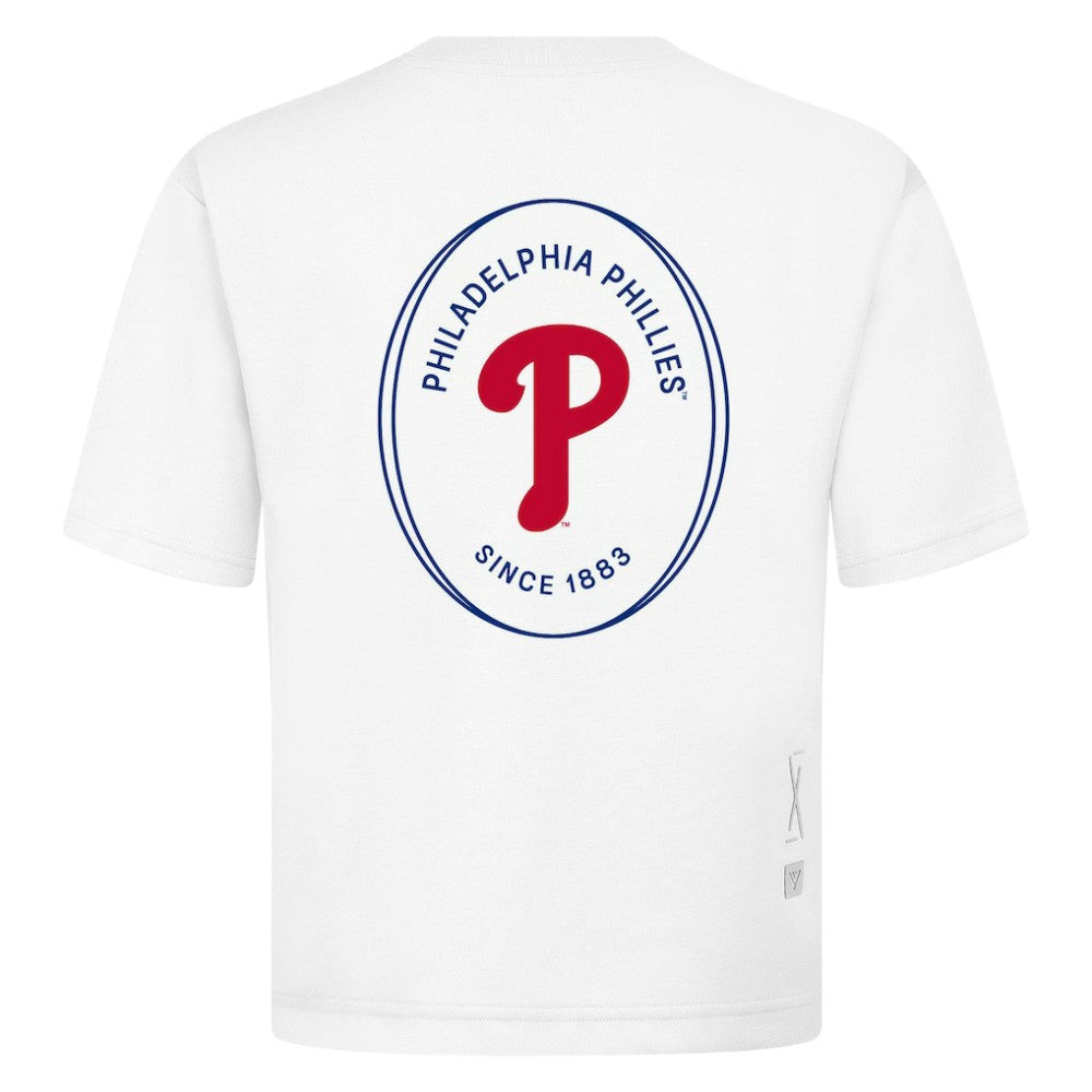 Philadelphia Phillies Levelwear Signet Oversized Luxe Signature Knit T-Shirt - White