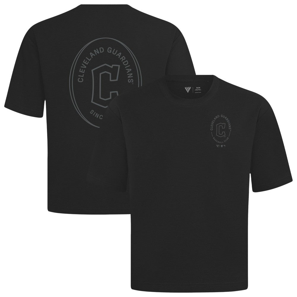 Cleveland Guardians Levelwear Signet Oversized Luxe Signature Knit T-Shirt - Black