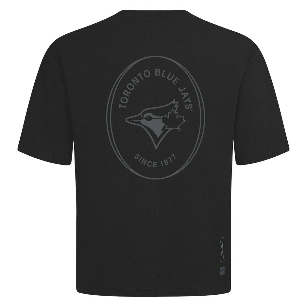 Toronto Blue Jays Levelwear Signet Oversized Luxe Signature Knit T-Shirt - Black
