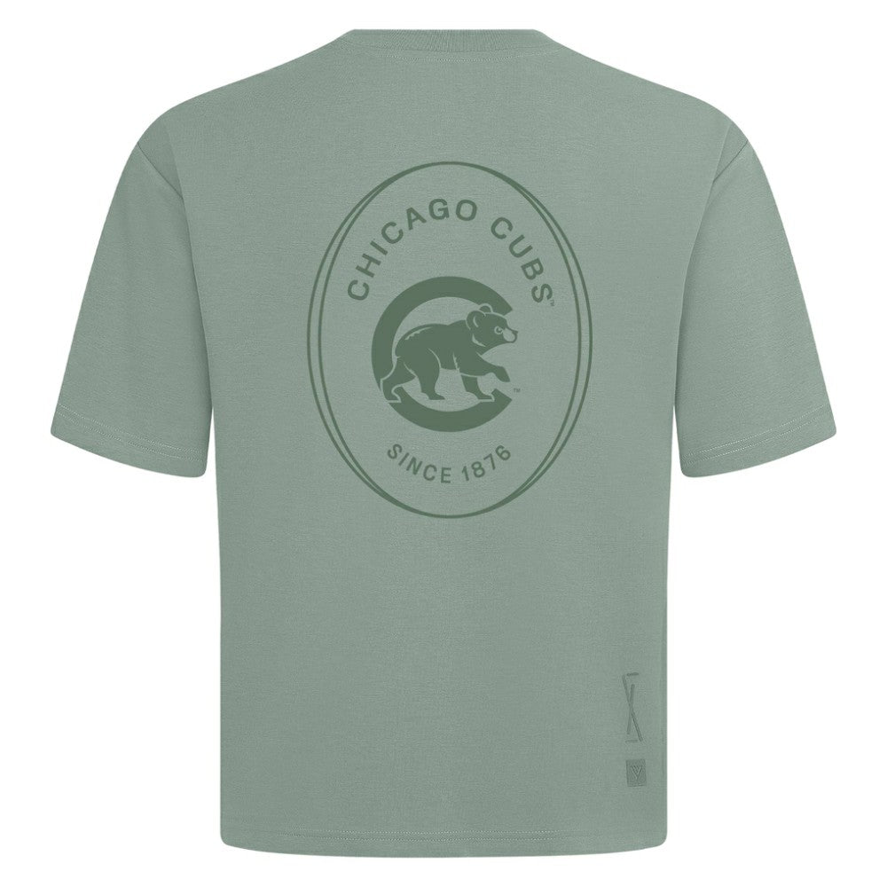 Chicago Cubs Levelwear Signet Oversized Luxe Signature Knit T-Shirt - Green