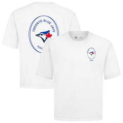 Toronto Blue Jays Levelwear Signet Oversized Luxe Signature Knit T-Shirt - White