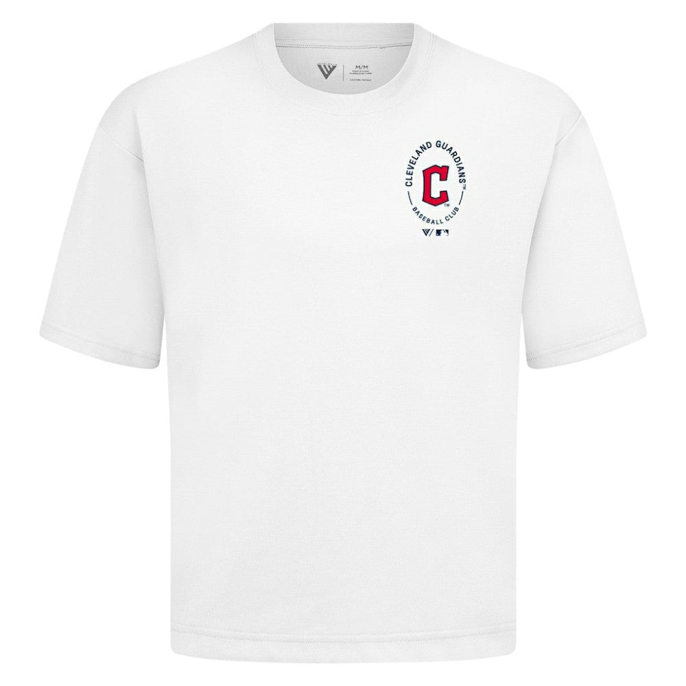 Cleveland Guardians Levelwear Signet Oversized Luxe Signature Knit T-Shirt - White