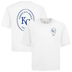 Kansas City Royals Levelwear Signet Oversized Luxe Signature Knit T-Shirt - White