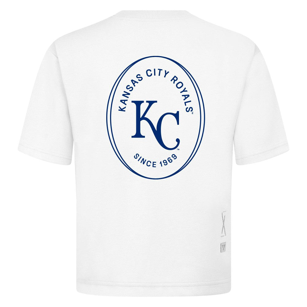Kansas City Royals Levelwear Signet Oversized Luxe Signature Knit T-Shirt - White