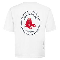 Boston Red Sox Levelwear Signet Oversized Luxe Signature Knit T-Shirt - White