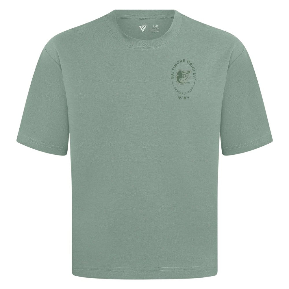 Baltimore Orioles Levelwear Signet Oversized Luxe Signature Knit T-Shirt - Green