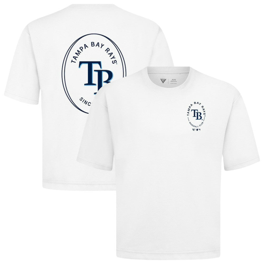 Tampa Bay Rays Levelwear Signet Oversized Luxe Signature Knit T-Shirt - White