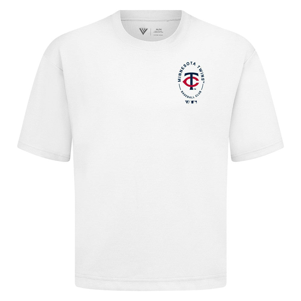 Minnesota Twins Levelwear Register Oversized Luxe Signature Knit T-Shirt - White