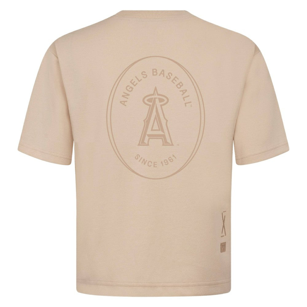 Los Angeles Angels Levelwear Register Oversized Luxe Signature Knit T-Shirt - Khaki