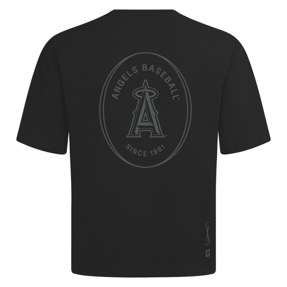 Los Angeles Angels Levelwear Register Oversized Luxe Signature Knit T-Shirt - Black