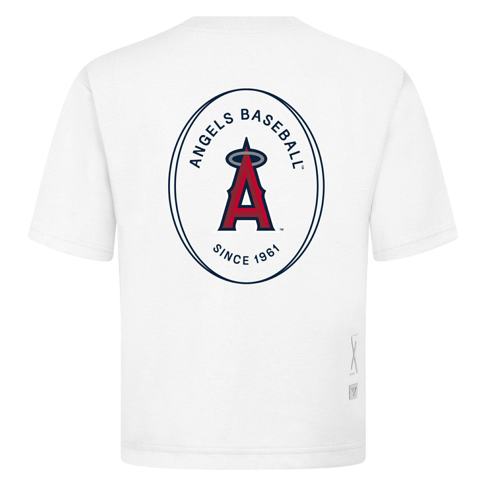 Los Angeles Angels Levelwear Register Oversized Luxe Signature Knit T-Shirt - White