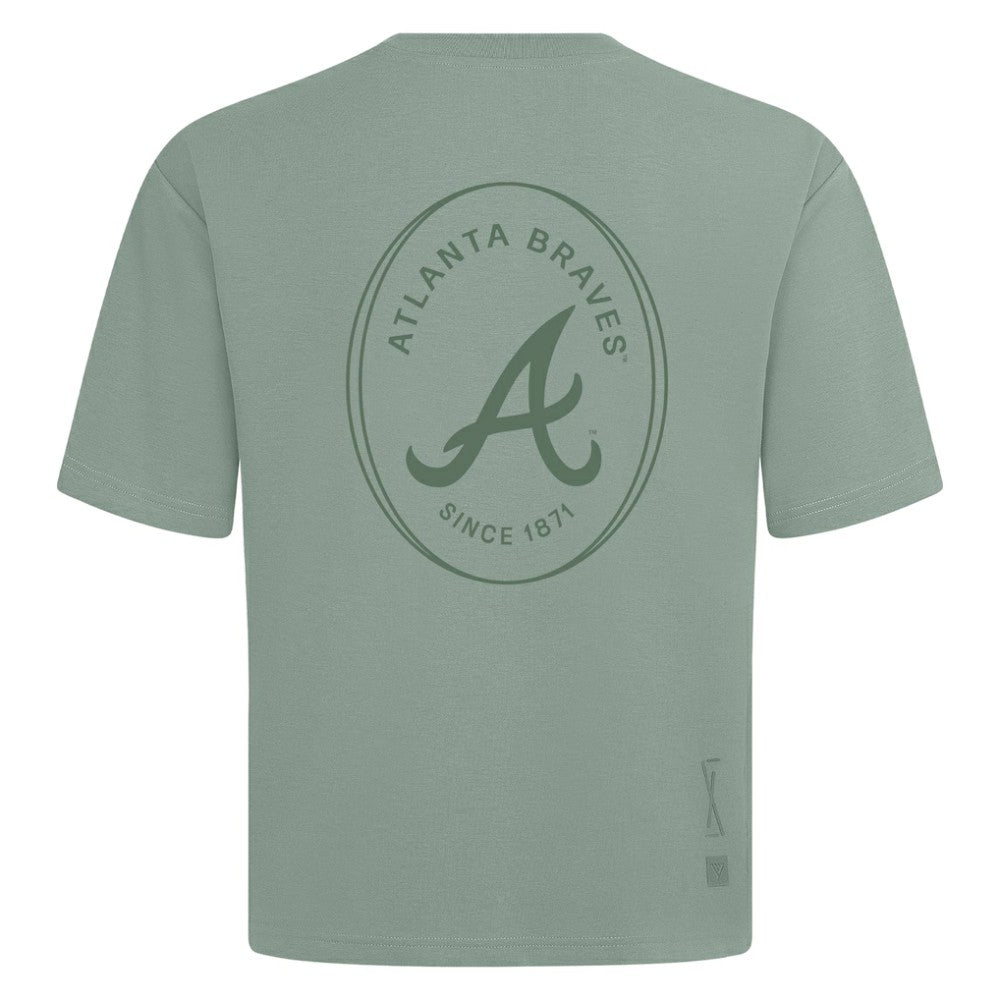 Atlanta Braves Levelwear Register Oversized Luxe Signature Knit T-Shirt - Green