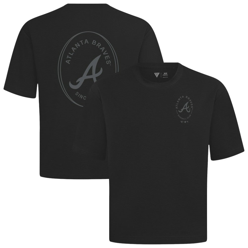 Atlanta Braves Levelwear Register Oversized Luxe Signature Knit T-Shirt - Black
