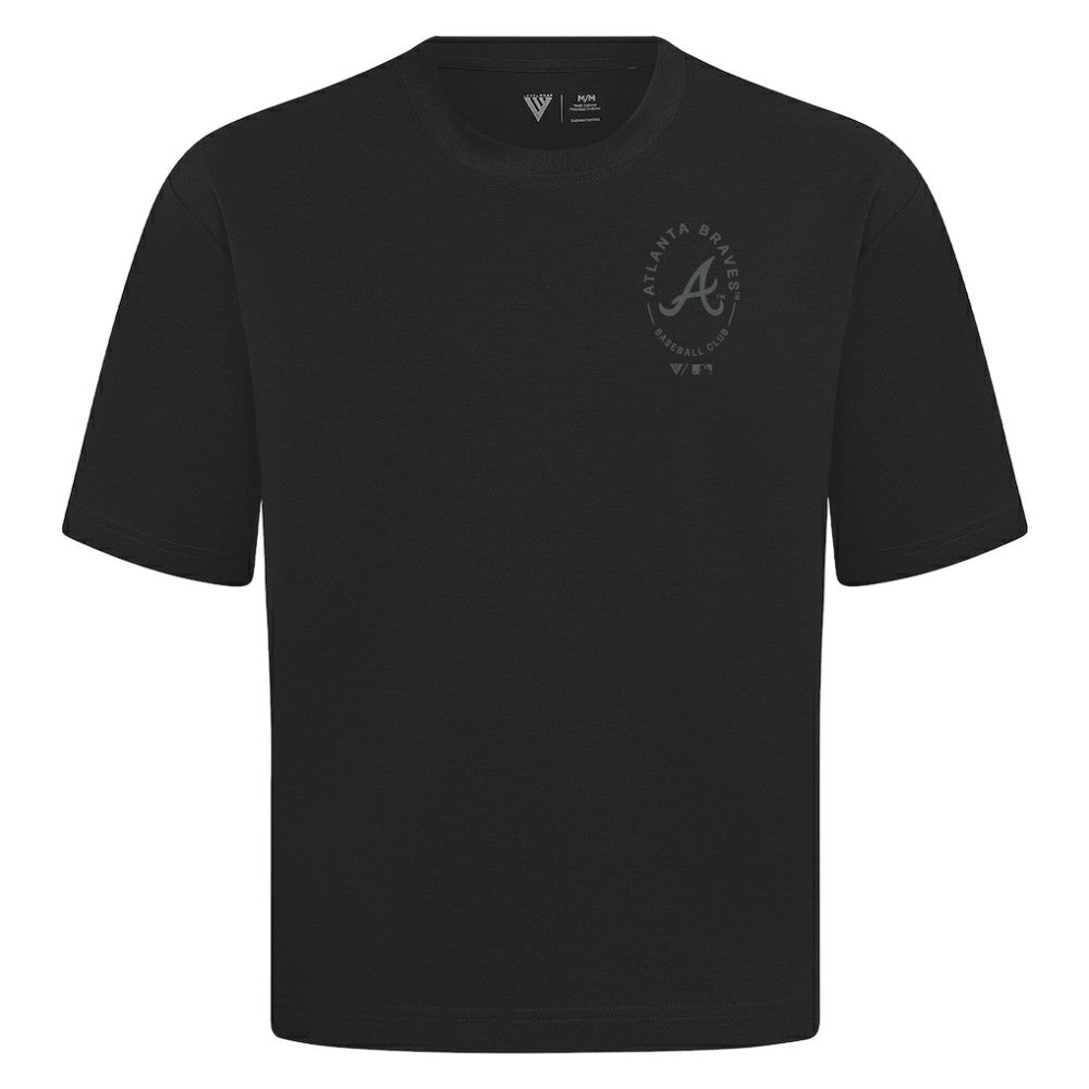 Atlanta Braves Levelwear Register Oversized Luxe Signature Knit T-Shirt - Black