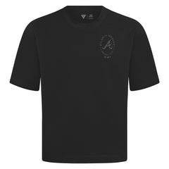 Atlanta Braves Levelwear Register Oversized Luxe Signature Knit T-Shirt - Black