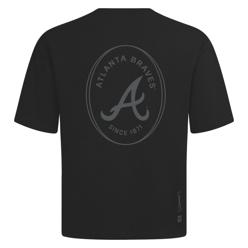 Atlanta Braves Levelwear Register Oversized Luxe Signature Knit T-Shirt - Black