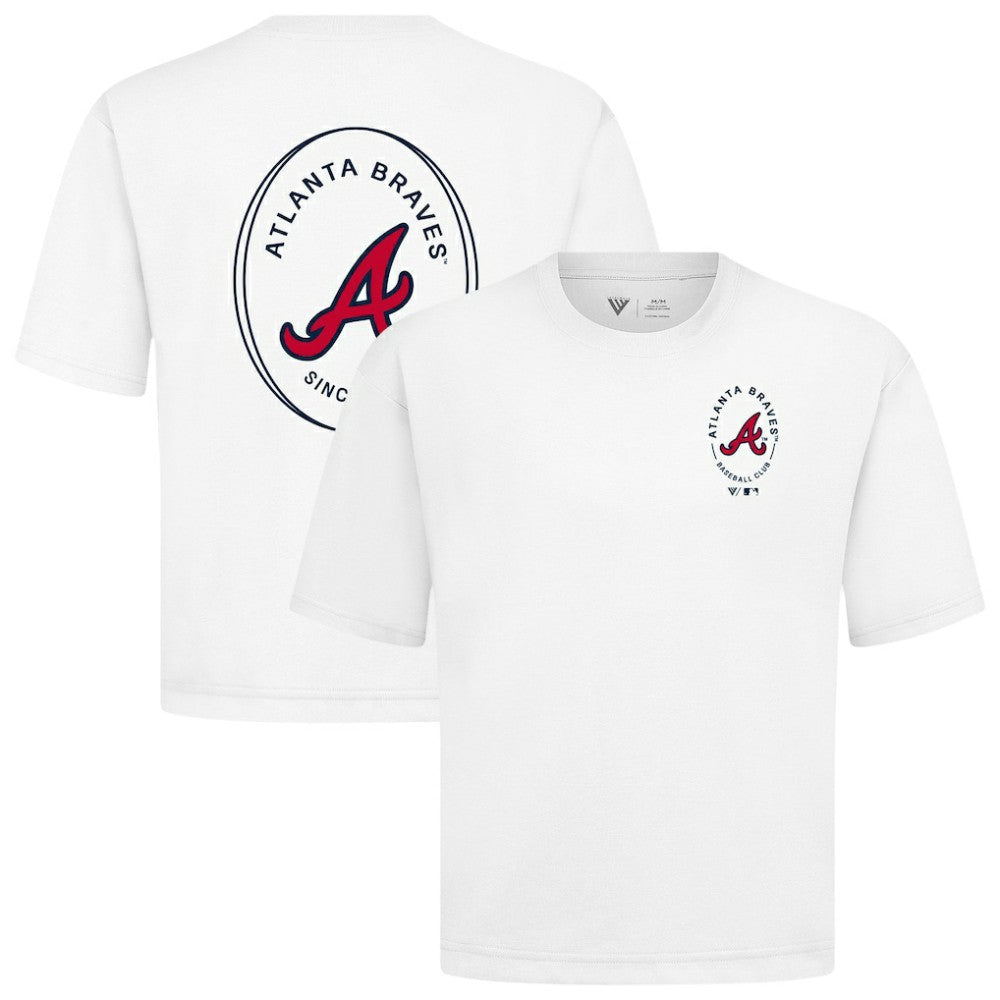 Atlanta Braves Levelwear Register Oversized Luxe Signature Knit T-Shirt - White
