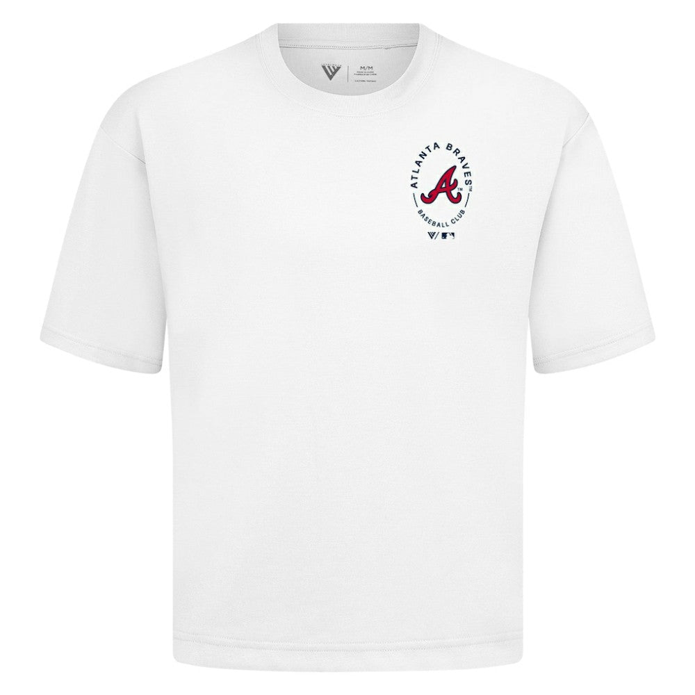 Atlanta Braves Levelwear Register Oversized Luxe Signature Knit T-Shirt - White