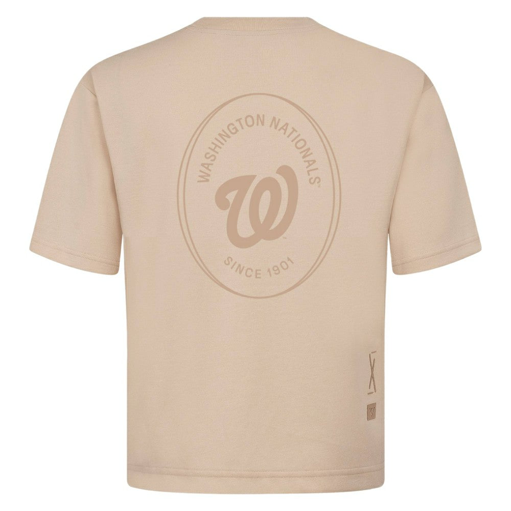 Washington Nationals Levelwear Register Oversized Luxe Signature Knit T-Shirt - Khaki