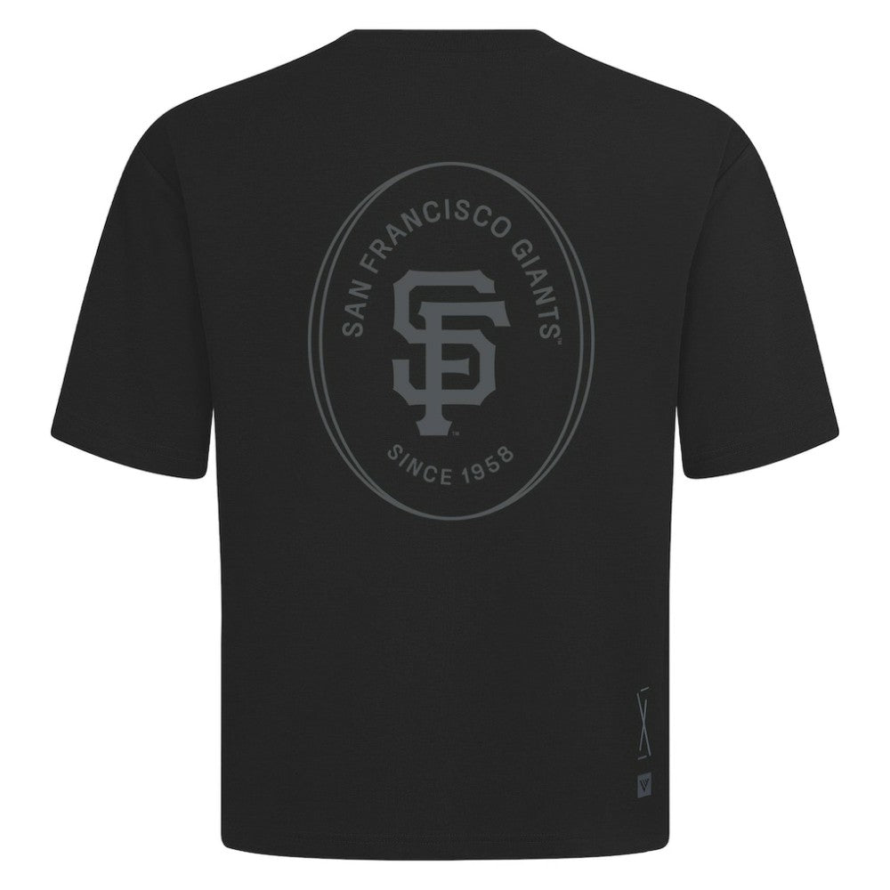 San Francisco Giants Levelwear Register Oversized Luxe Signature Knit T-Shirt - Black