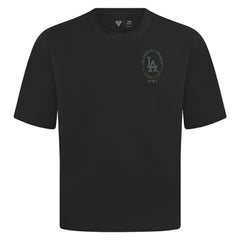 Los Angeles Dodgers Levelwear Register Oversized Luxe Signature Knit T-Shirt - Black