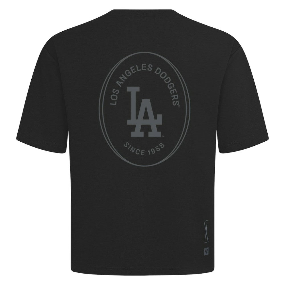 Los Angeles Dodgers Levelwear Register Oversized Luxe Signature Knit T-Shirt - Black