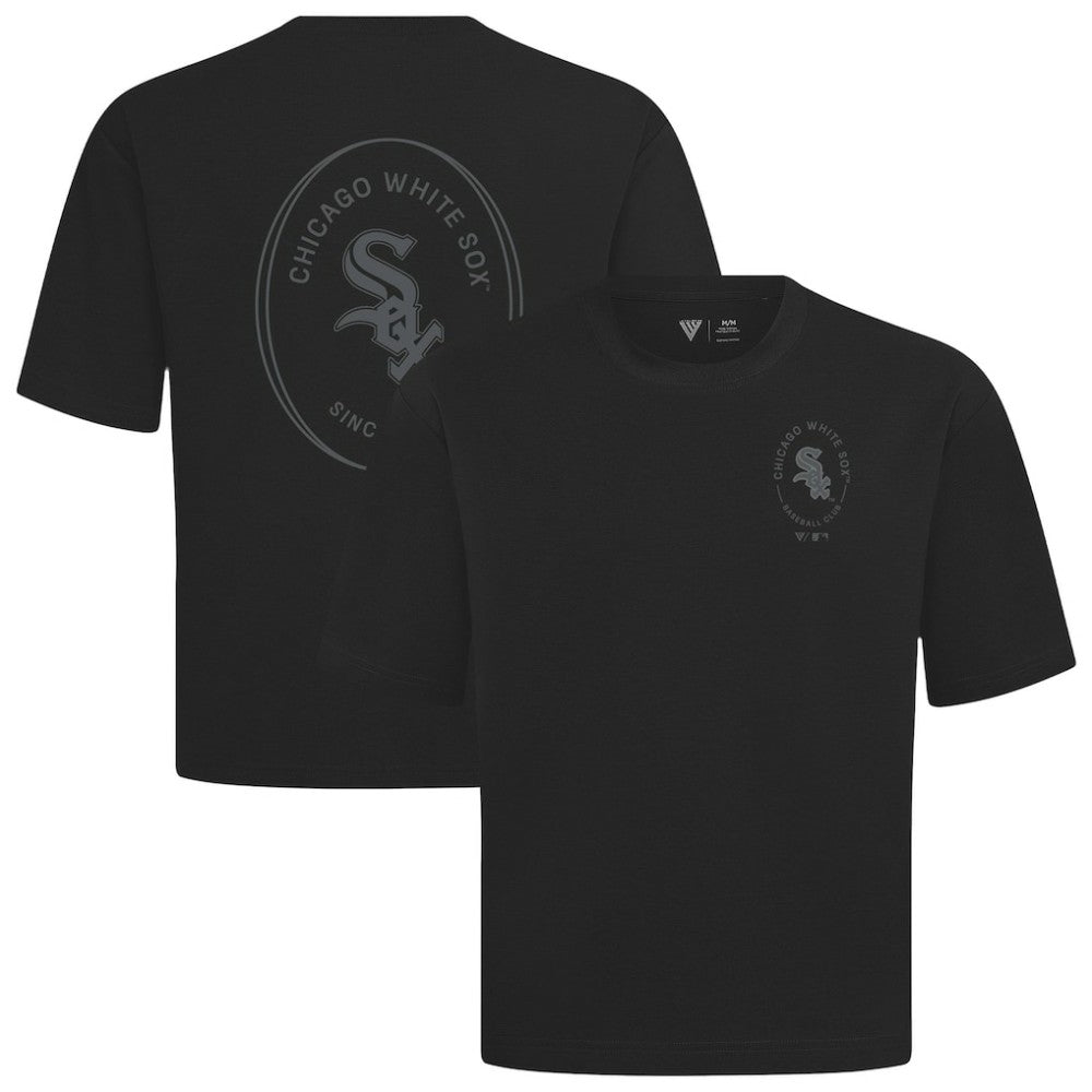 Chicago White Sox Levelwear Register Oversized Luxe Signature Knit T-Shirt - Black